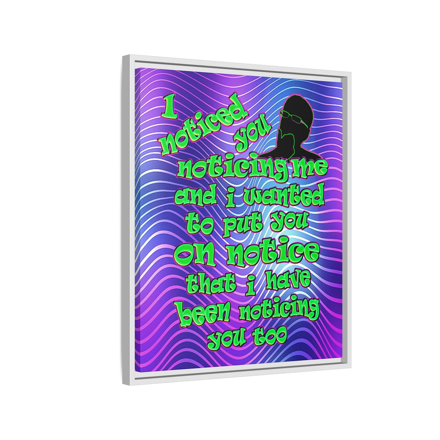 noticed you noticing - framed canvas art (purple wave)