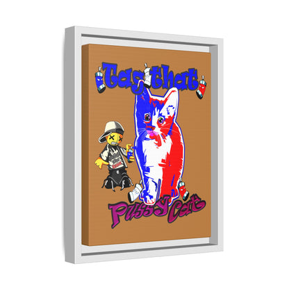 tag that - framed canvas art (light brown)