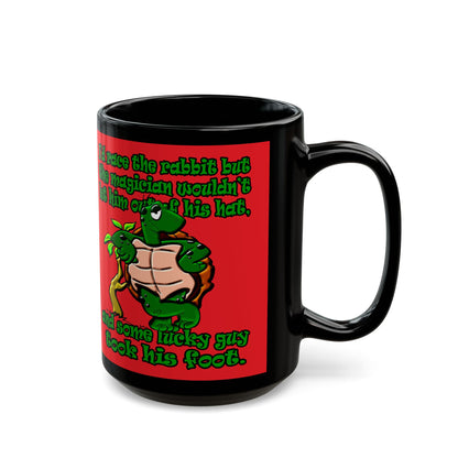 turtle race - Black Mug (red)
