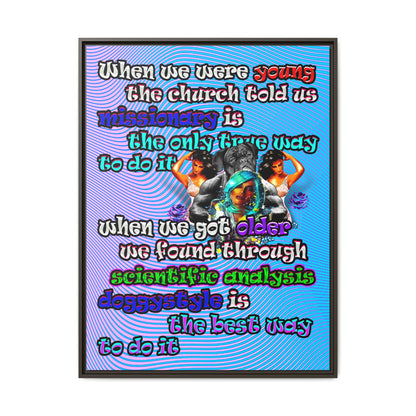 doggystyle - framed canvas art (light blue-purple wave)