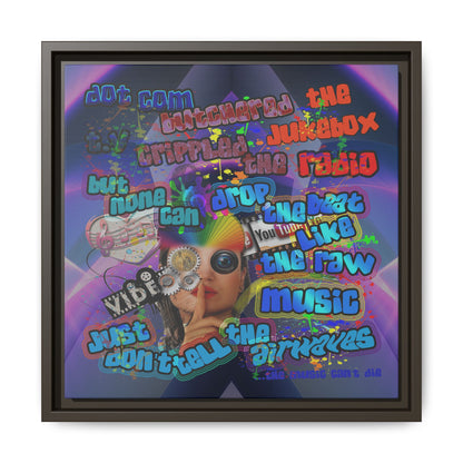 drop the beat - framed canvas art (grey-pink wave)