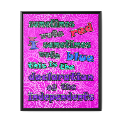 declaration of the independents - framed canvas art (pink swirl)