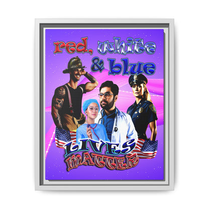 rw&b lives matter - framed canvas art (purple-pink wave)