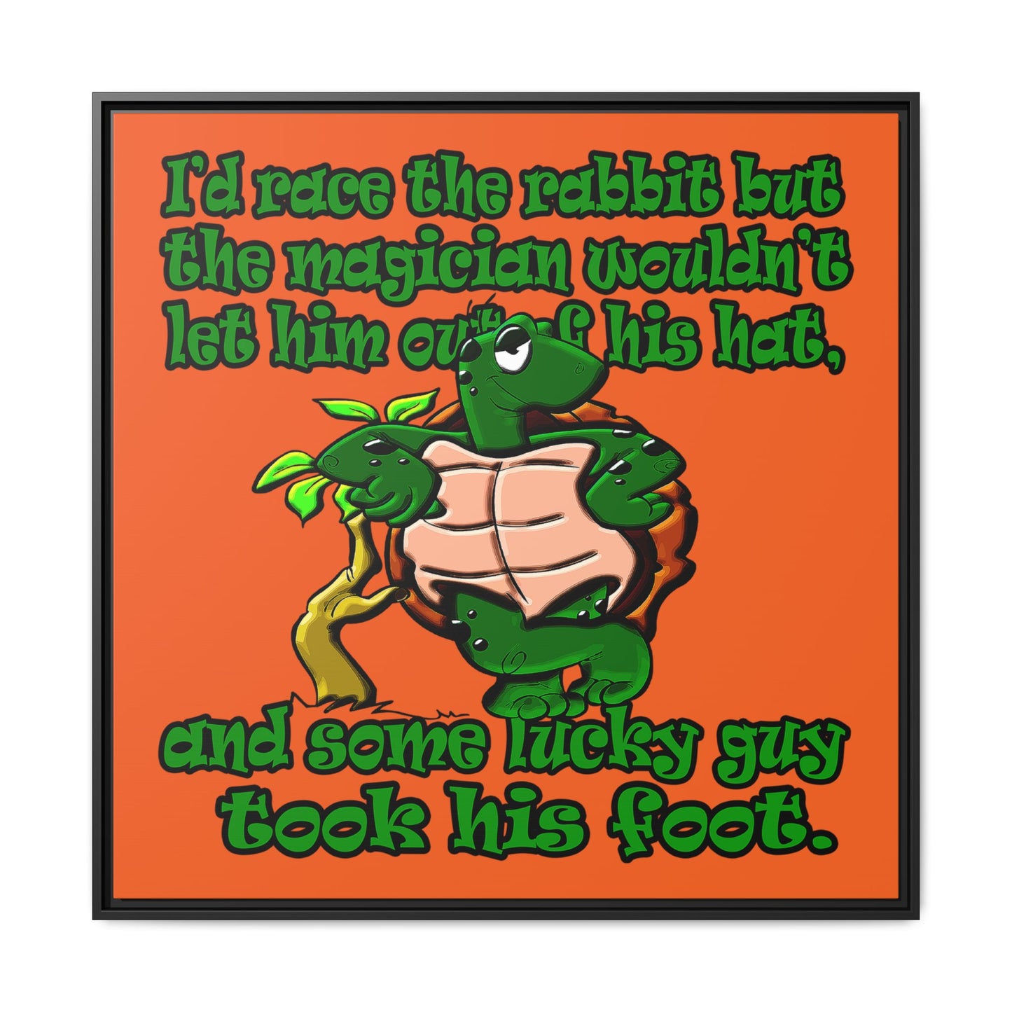 turtle race - framed canvas art (orange)