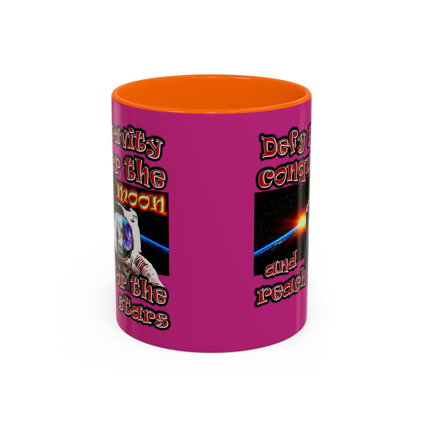 defy conquer reach - Accent Mug (pink)