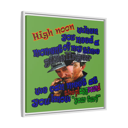 high noon - framed canvas art (green)