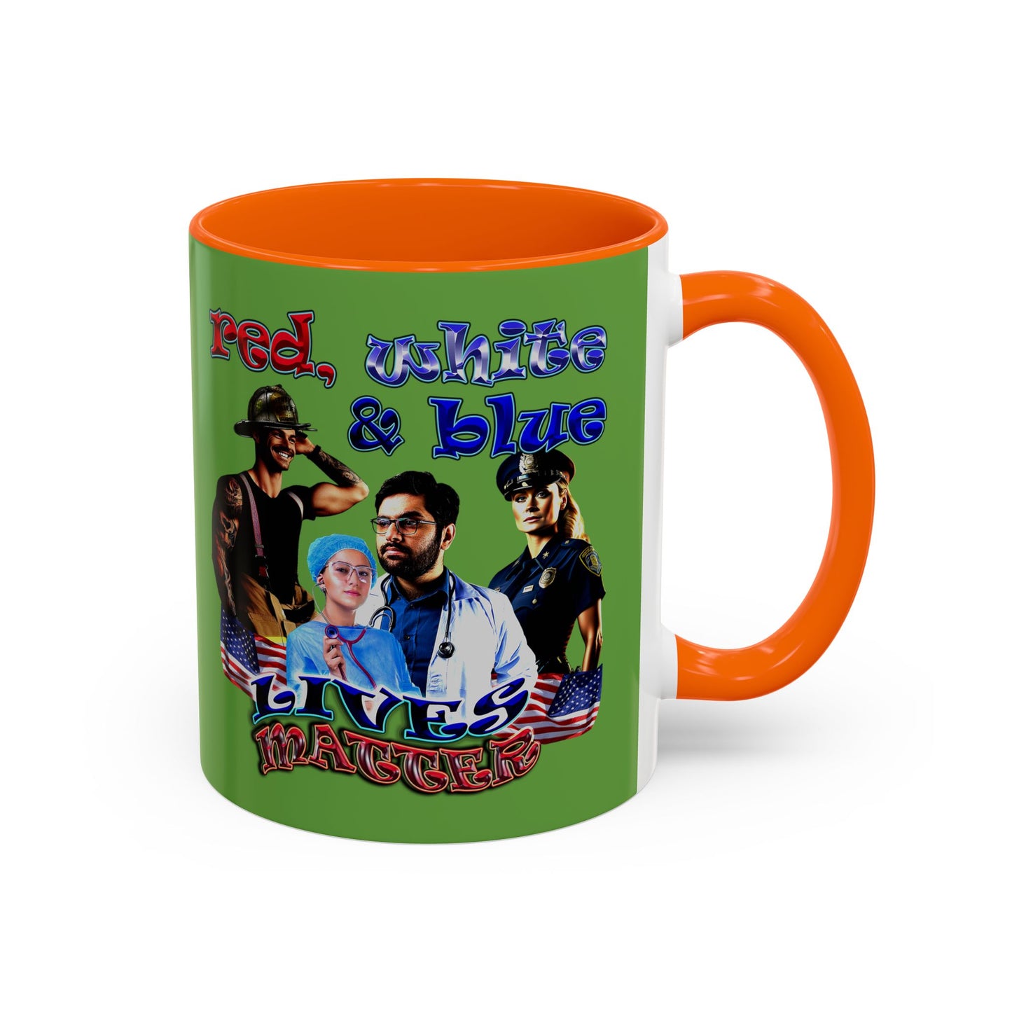 rw&b lives matter - Accent Mug (green)