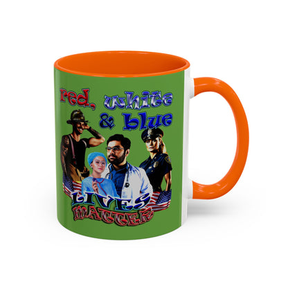 rw&b lives matter - Accent Mug (green)