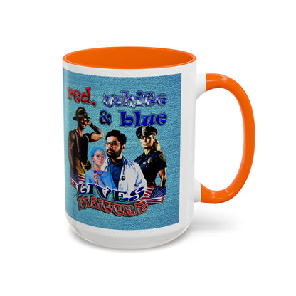 rw&b lives matter - Accent Mug (faded blue)