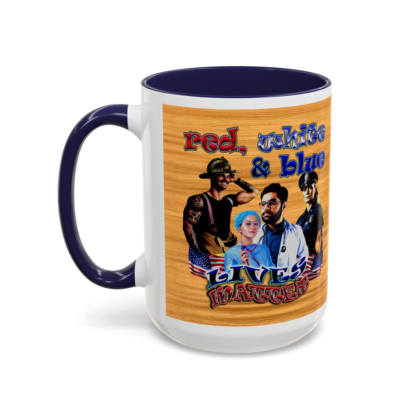 rw&b lives matter - Accent Mug (butterscotch wood finish)