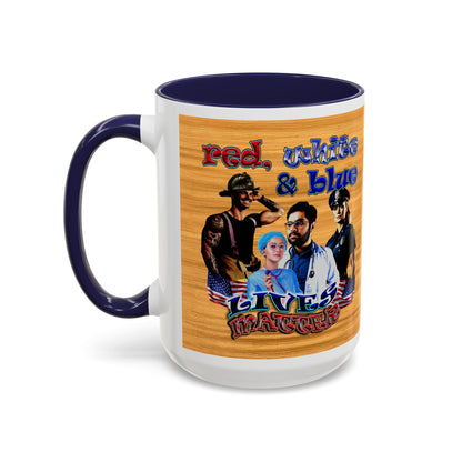 rw&b lives matter - Accent Mug (butterscotch wood finish)