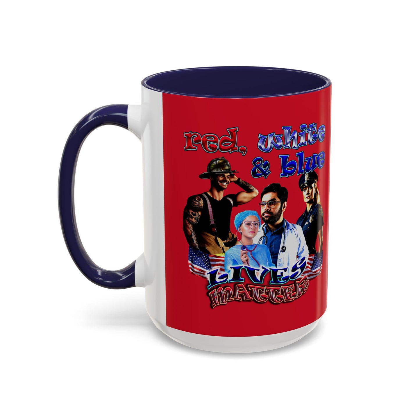 rw&b lives matter - Accent Mug (dark red)