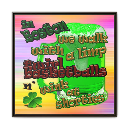 celtics logo - framed canvas art (color blur)