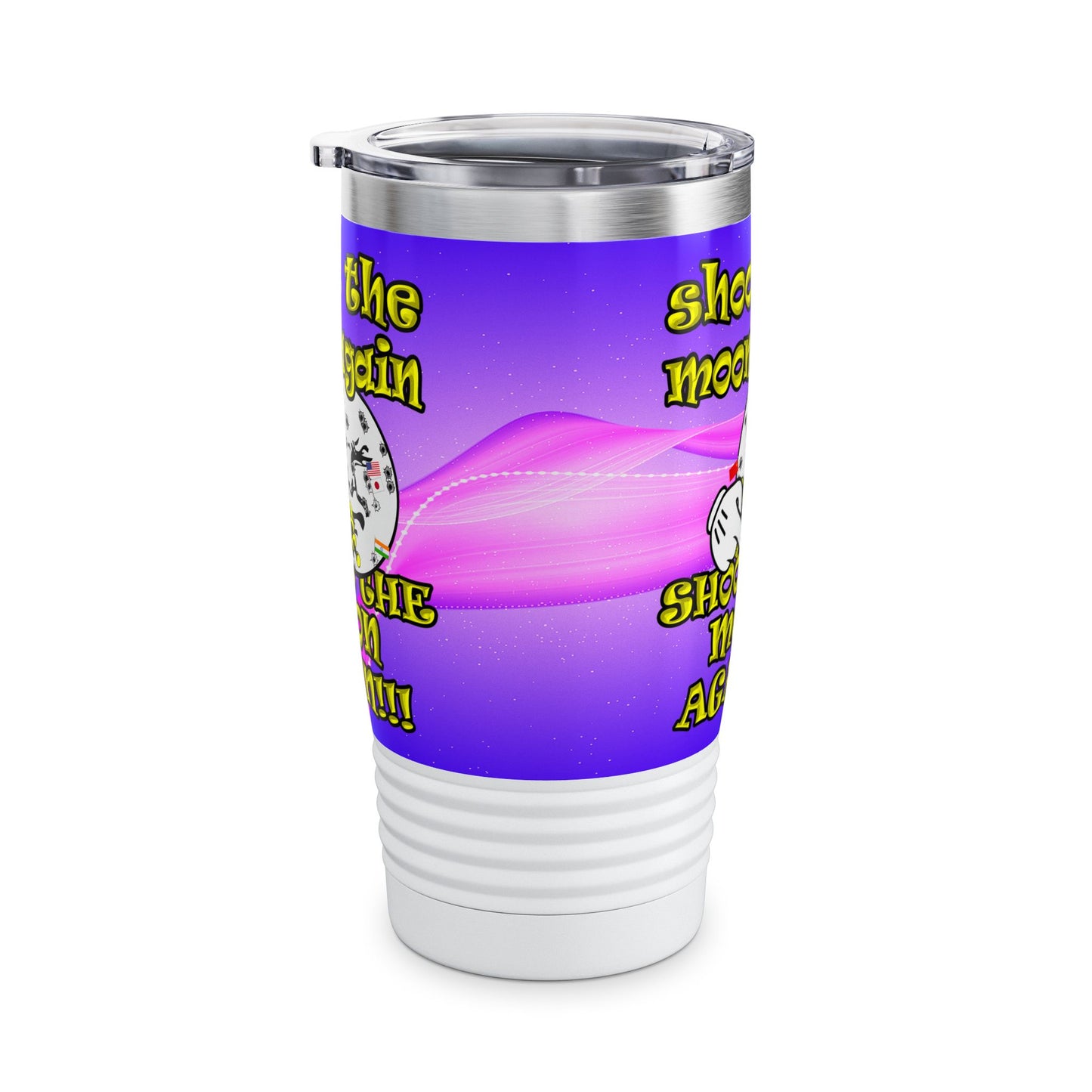 shoot the moon again - Ringneck Tumbler, 20oz (purple-pink wave)