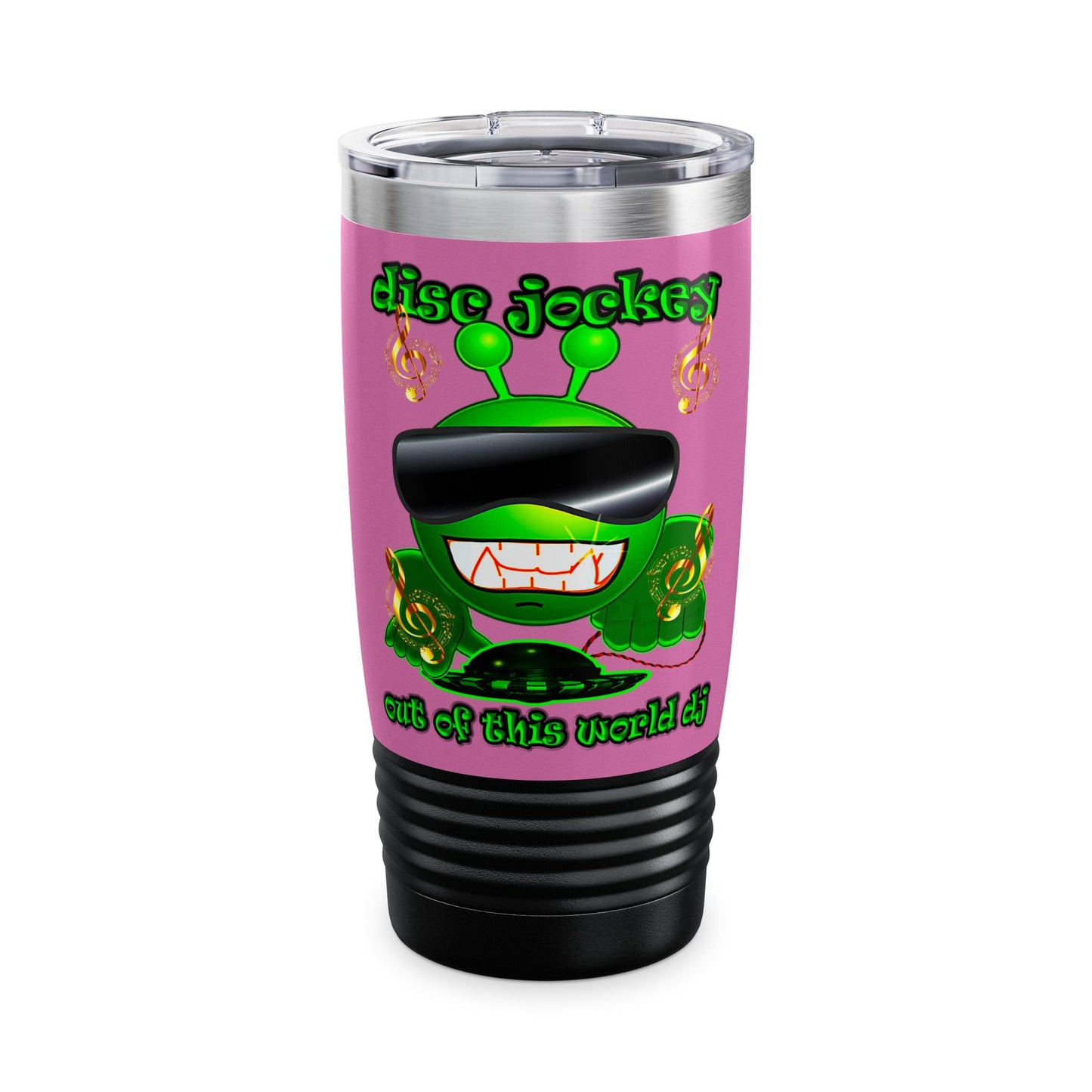 disc jockey - Ringneck Tumbler, 20oz (light pink)