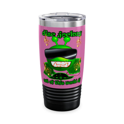 disc jockey - Ringneck Tumbler, 20oz (light pink)