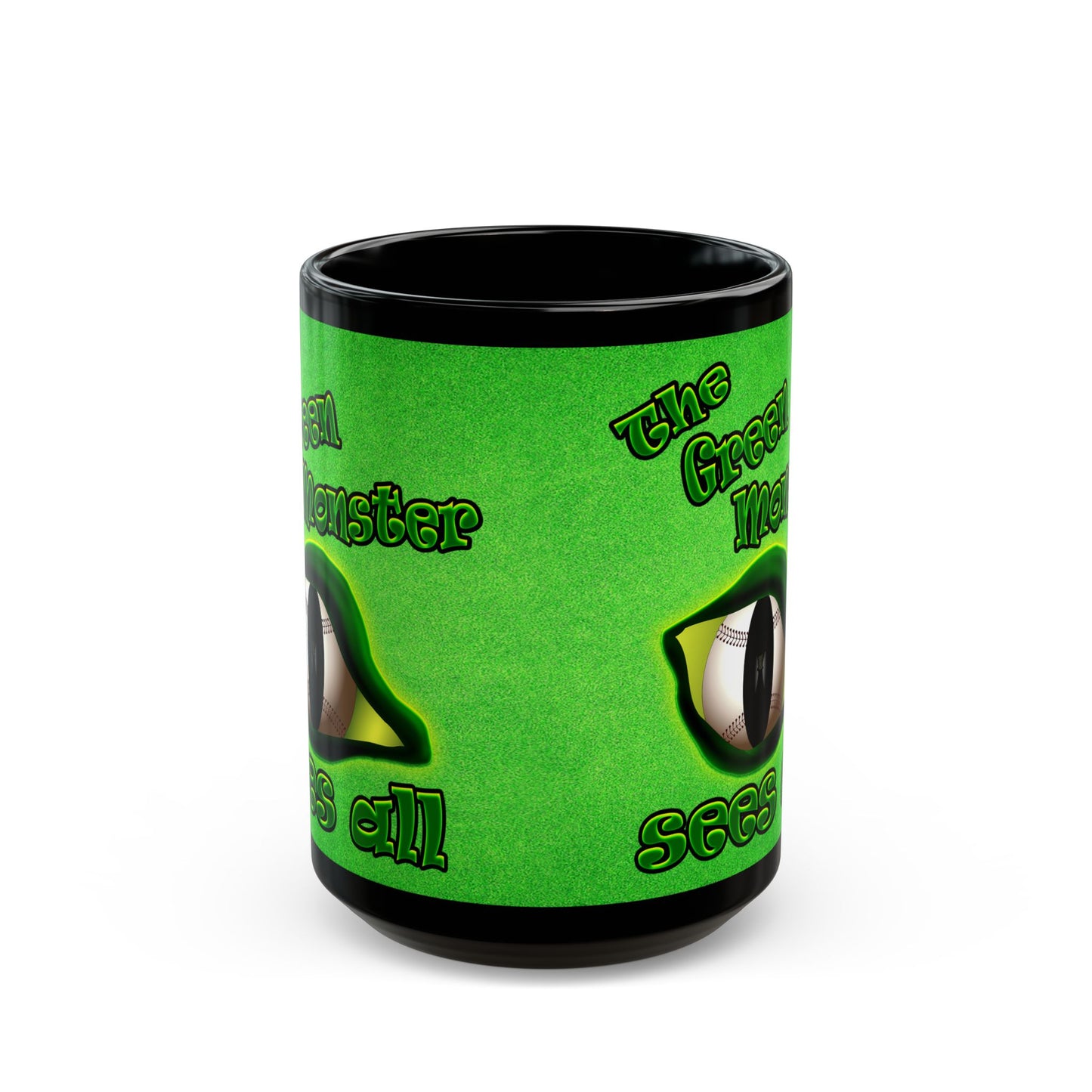 green monster - Black Mug (green turf)