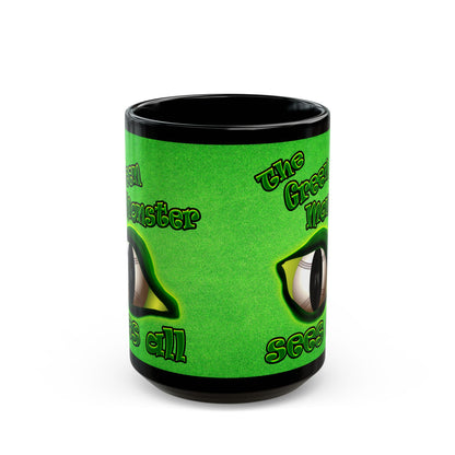 green monster - Black Mug (green turf)