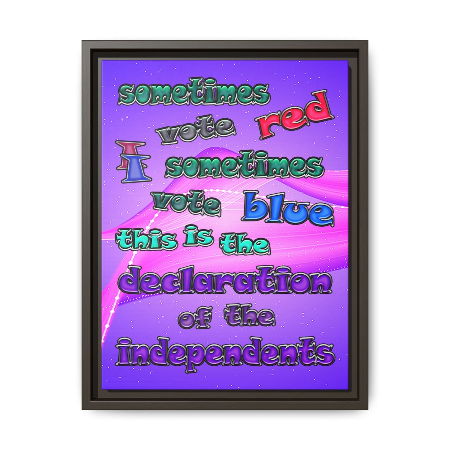 declaration of the independents - framed canvas art (purple-pink wave)
