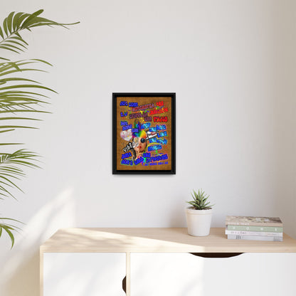 drop the beat - framed canvas art (brown papyrus)