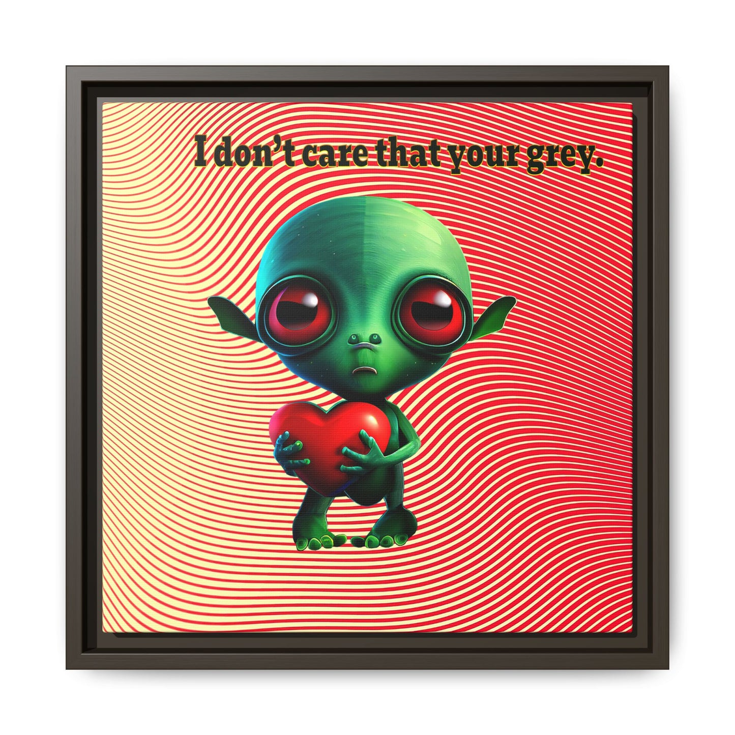 I don't care that your grey - framed canvas art (yellow-orange wave)