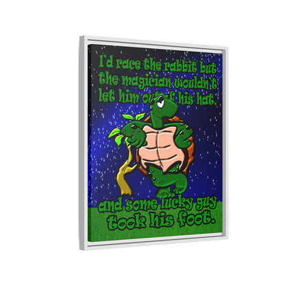 turtle race - framed canvas art ('snoops' background)