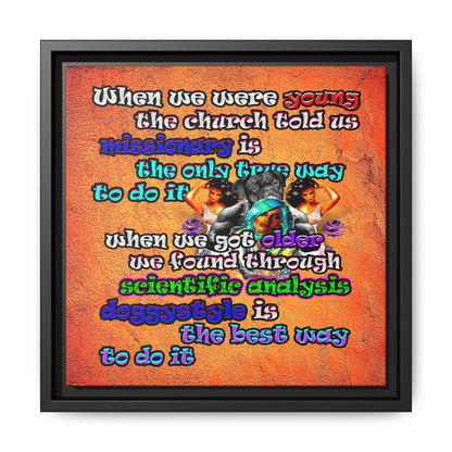 doggystyle - framed canvas art (burnt orange)