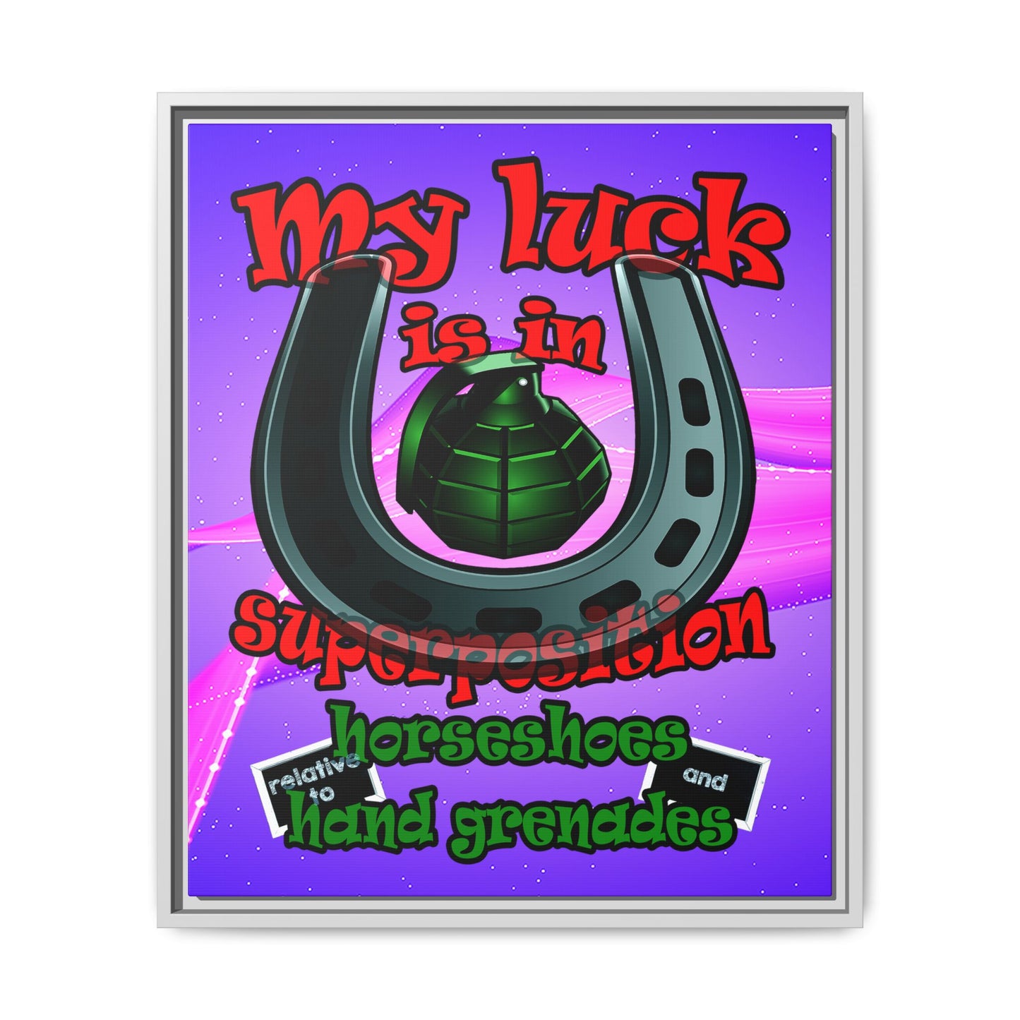 my luck - framed canvas art (purple-pink wave)