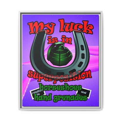 my luck - framed canvas art (purple-pink wave)