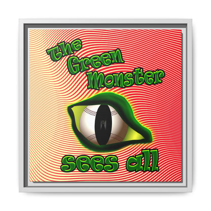 green monster - framed canvas art (yellow-orange wave)