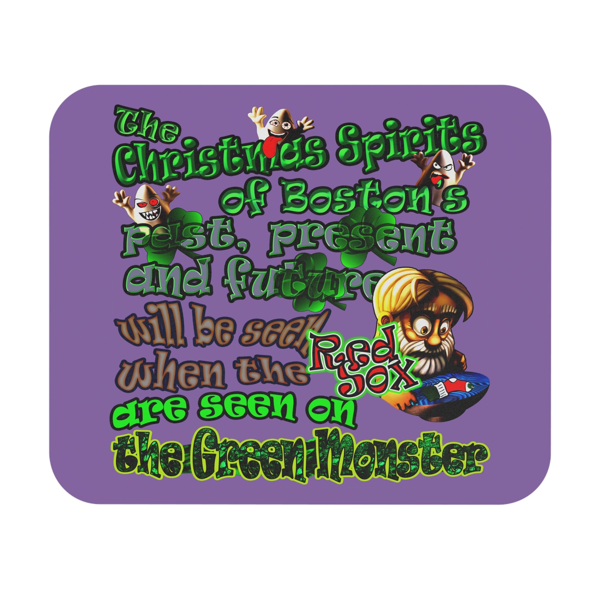 christmas spirits of boston - Mouse Pad (Rectangle) (light purple)