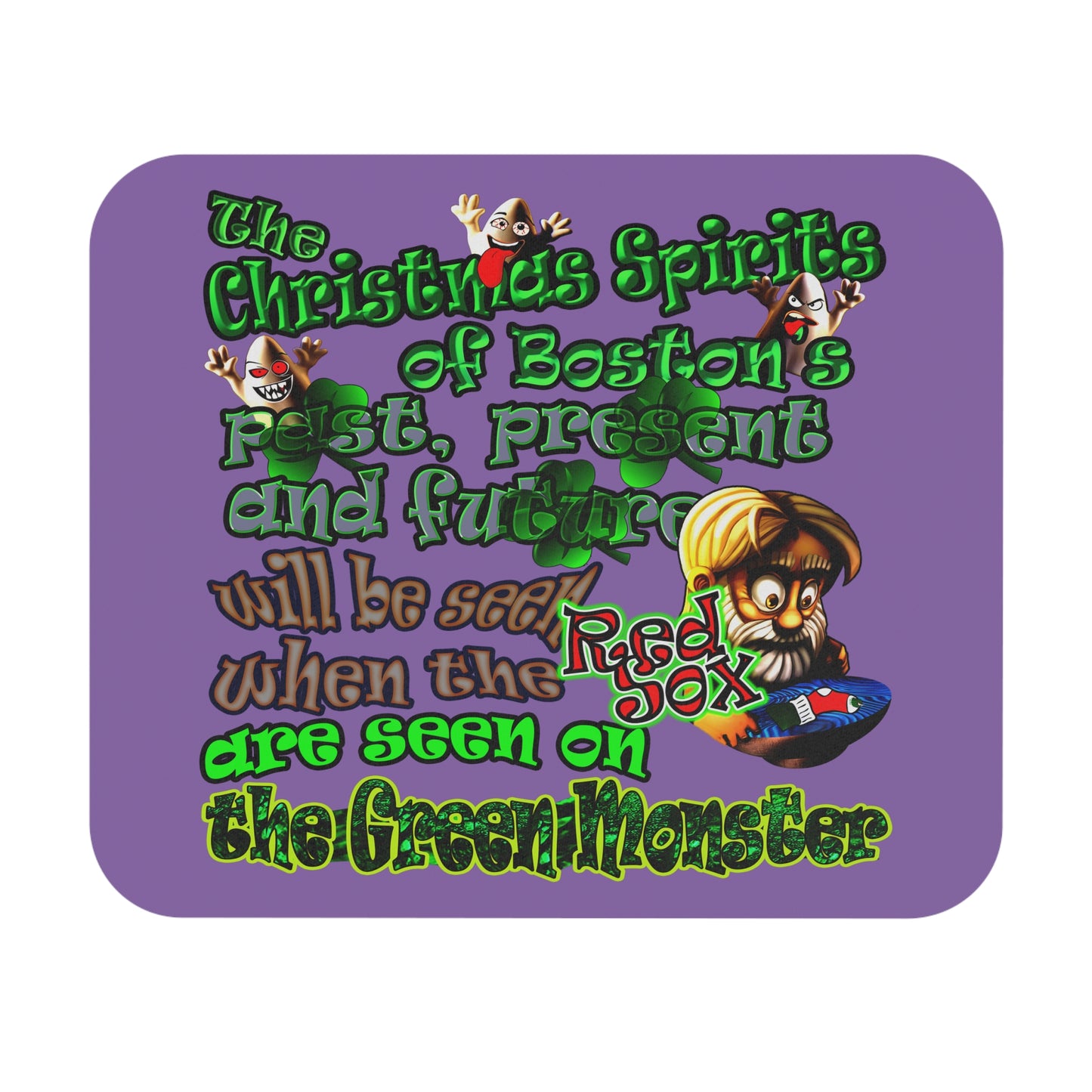 christmas spirits of boston - Mouse Pad (Rectangle) (light purple)