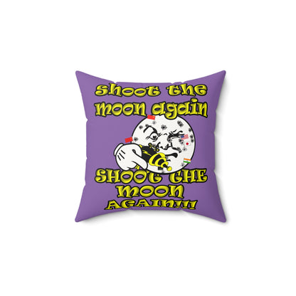 shoot the moon again - Faux Suede Square Pillow - (light purple)