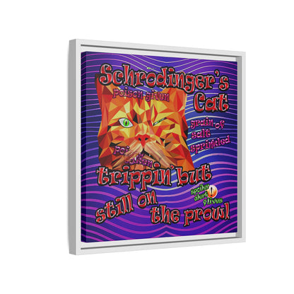 schrodinger's cat - framed canvas art (purple wave)