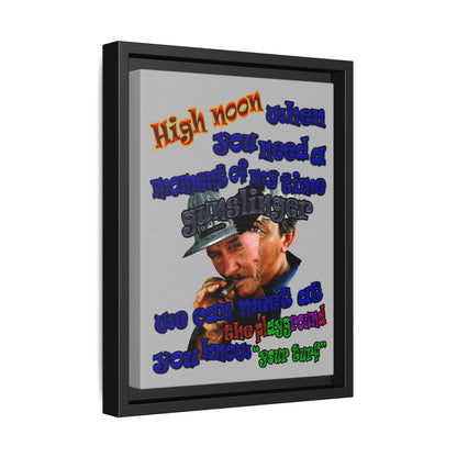high noon - framed canvas art (light grey)