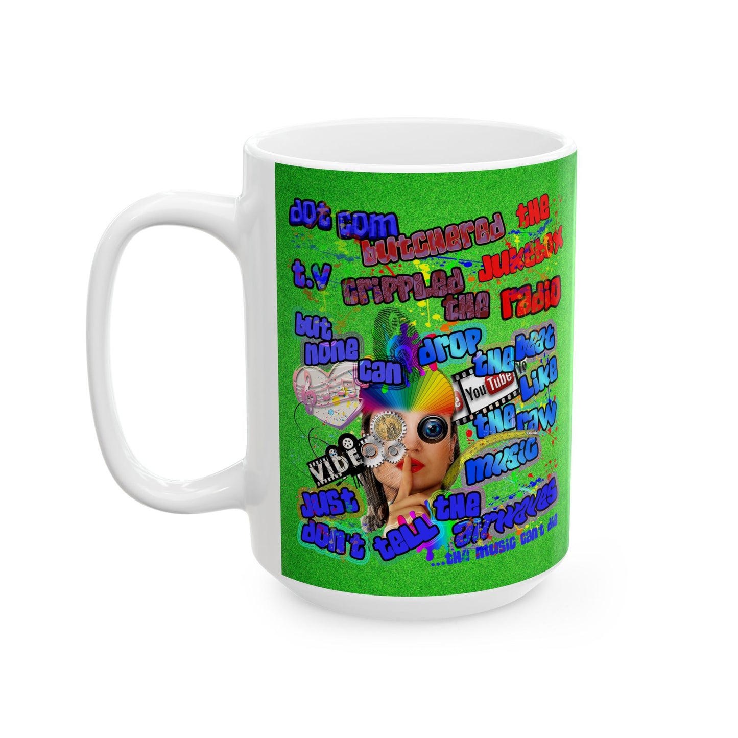 drop the beat - White Mug (green turf)