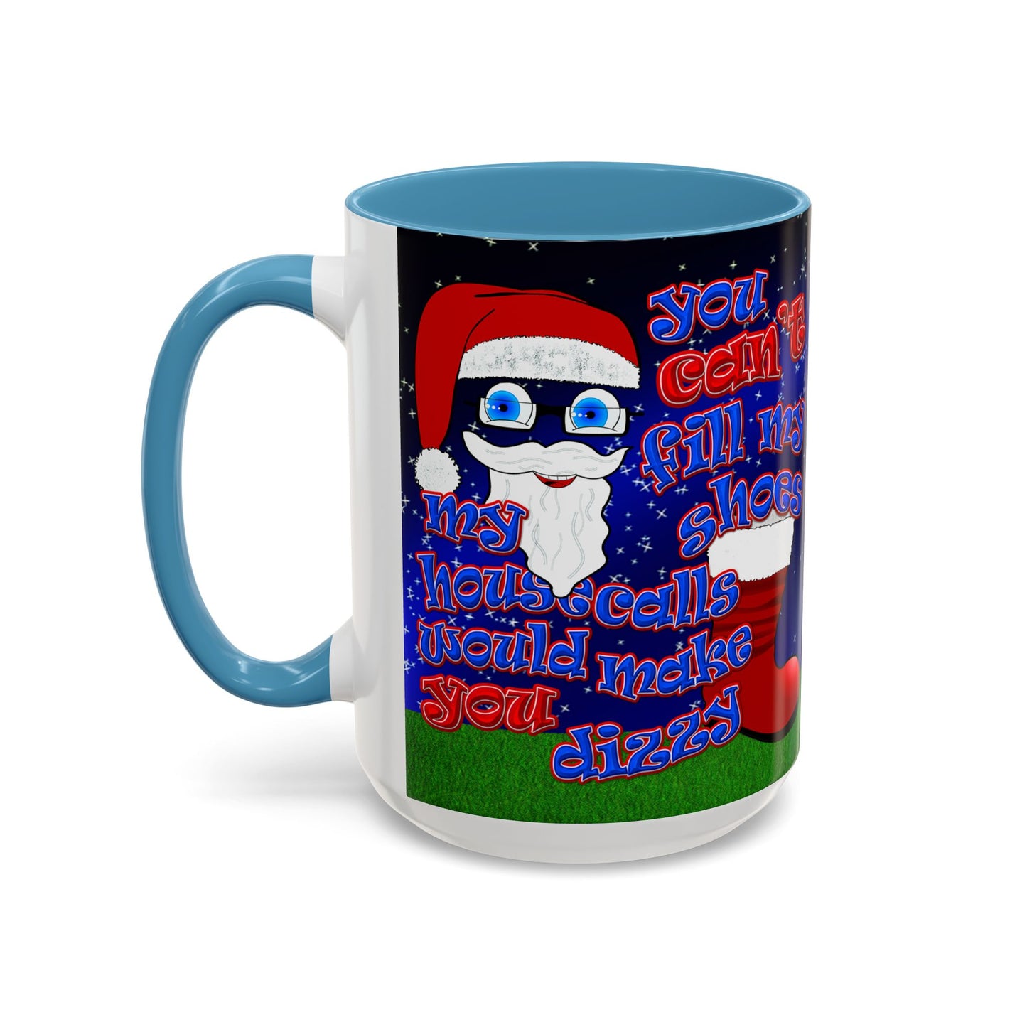 santa's shoes - Accent Mug ('snoops' background)