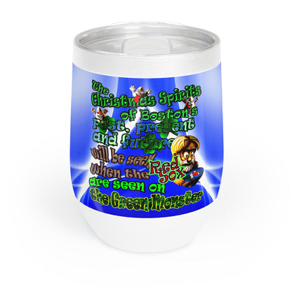 christmas spirits of boston - Chill Wine Tumbler (blue-white wave)