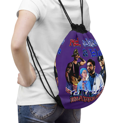 rw&b lives matter - Drawstring Bag (purple)