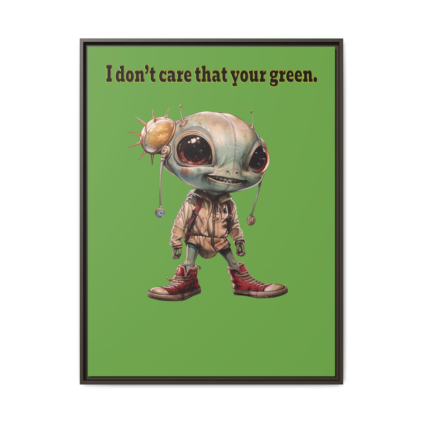 I don't care that your green - framed canvas art (green)
