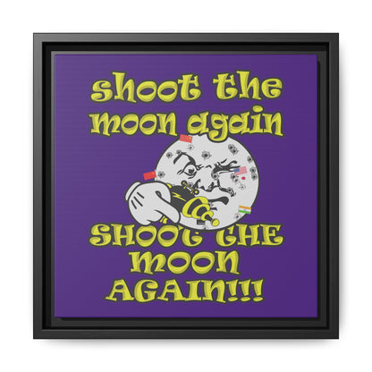 shoot the moon again - framed canvas art (purple)