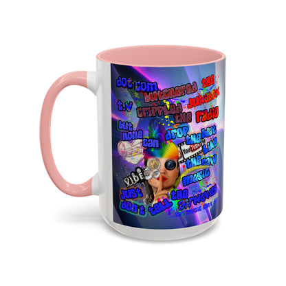 drop the beat - Accent Mug (grey-pink wave)