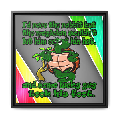 turtle race - framed canvas art (rainbow split)
