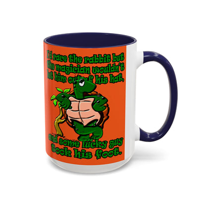 turtle race - Accent Mug (orange)