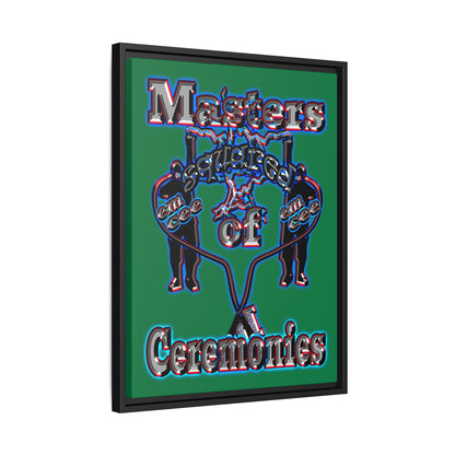 em cee squared - framed canvas art (dark green)