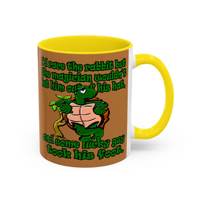 turtle race - Accent Mug (light brown)