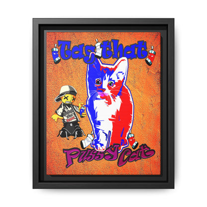tag that - framed canvas art (burnt orange)