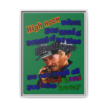 high noon - framed canvas art (dark green)
