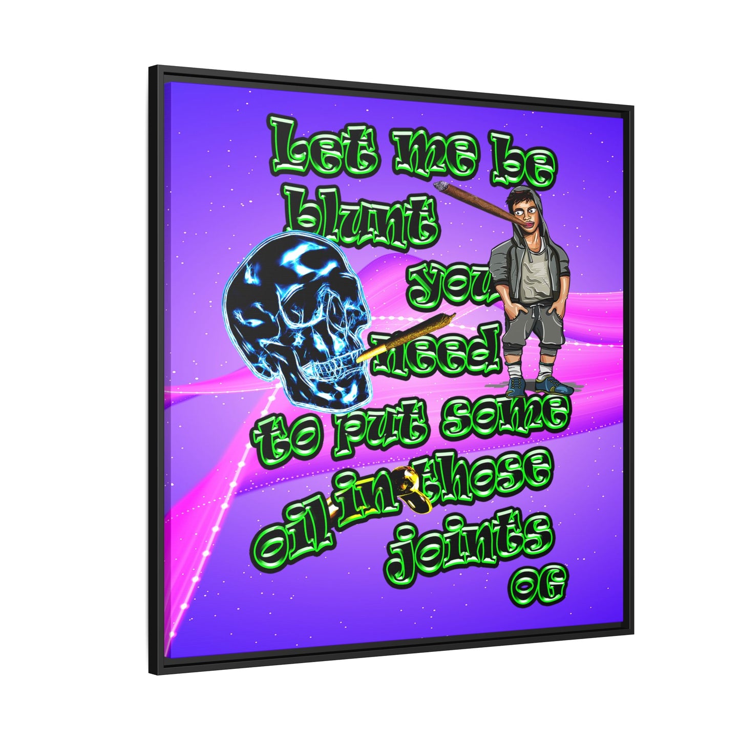 og - framed canvas art (purple-pink wave)