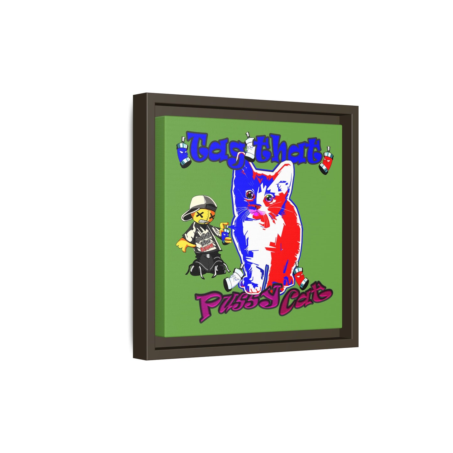 tag that - framed canvas art (green)